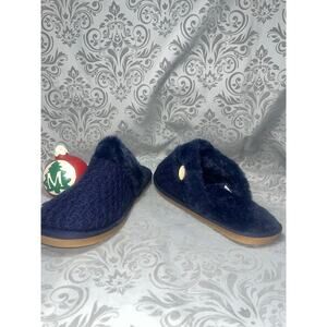 Sonoma Fuzzy Navy Slippers **Women L 8-9**